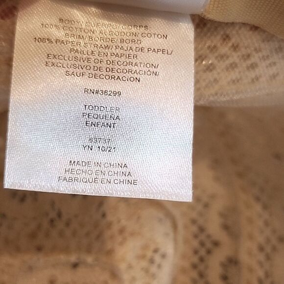 Addie and Tate toddler woven hat pink and tan - Picture 5 of 6